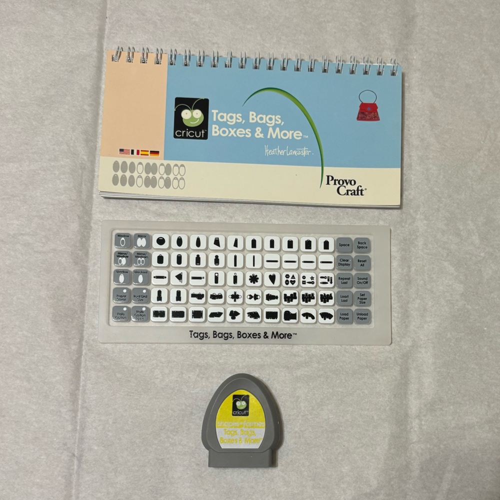 Cricut Tags, Bags, Boxes & More Cartridge Set W/O Box